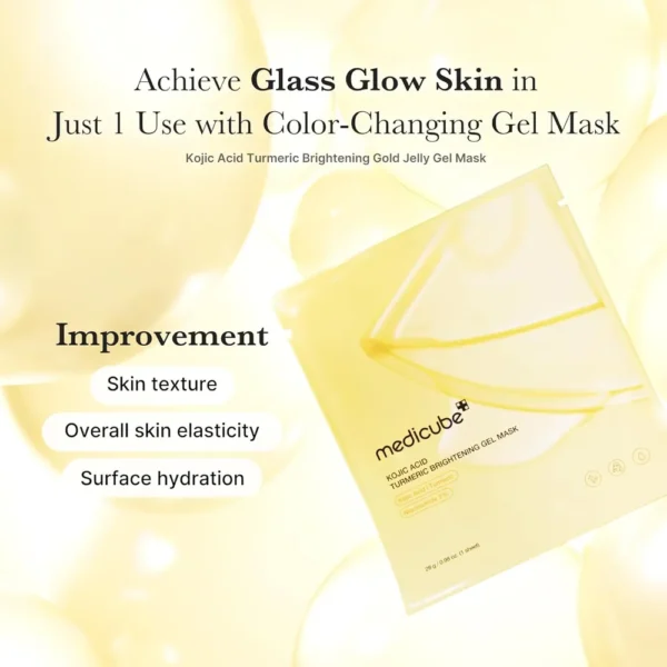 PACK 4 MASCARILLA MEDICUBE KOJIC ACID TURMERIC GEL MASK 0.98 OZ / 28 G