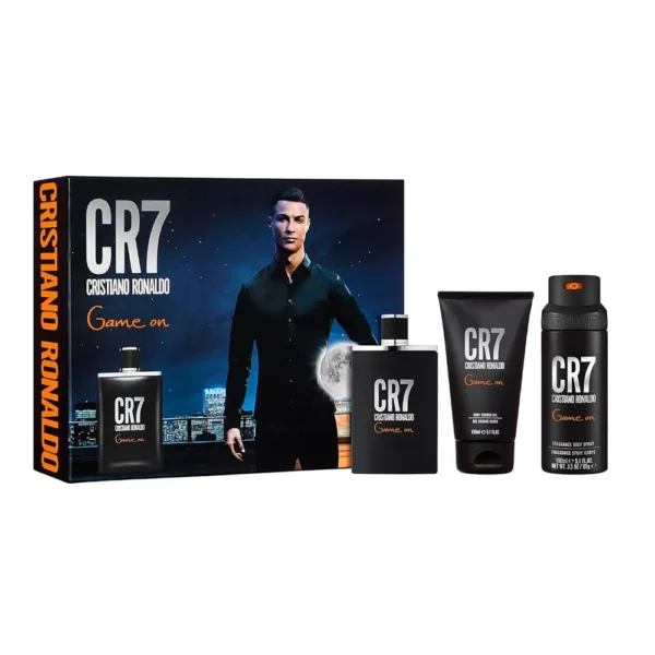 PERFUME CR7 GAME ON EDT HOMBRE SET 3 PZS