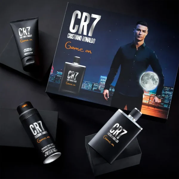 PERFUME CR7 GAME ON EDT HOMBRE SET 3 PZS
