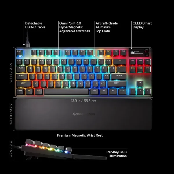 (REACONDICIONADO) TECLADO ALÁMBRICO MECÁNICO APEX PRO TKL GEN 3 STEELSERIES | RGB