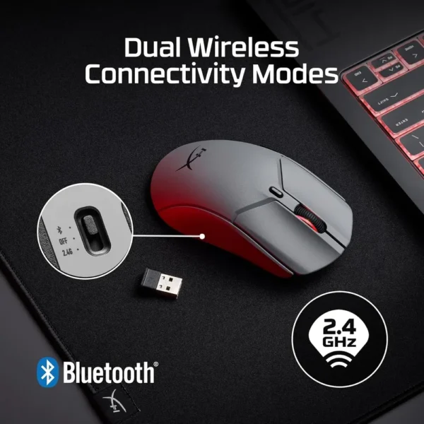 MOUSE INALÁMBRICO HYPERX PULSEFIRE HASTE 2 PRO 4K 26000 DPI | GRISPIZARRA