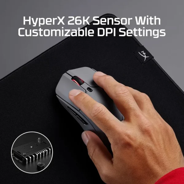 MOUSE INALÁMBRICO HYPERX PULSEFIRE HASTE 2 PRO 4K 26000 DPI | GRISPIZARRA