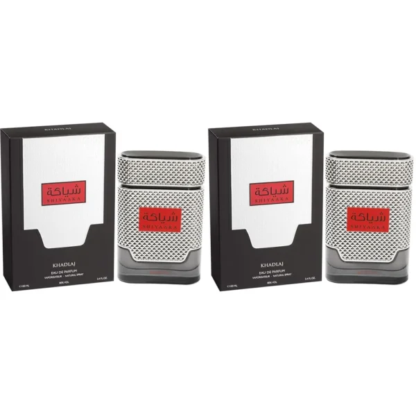 PACK 2 PERFUME KHADLAJ SHIYAAKA SILVER EDP HOMBRE 3.4 OZ / 100 ML