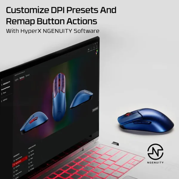 MOUSE INALÁMBRICO HYPERX PULSEFIRE HASTE 2 S 26000 DPI | AZULMARINO