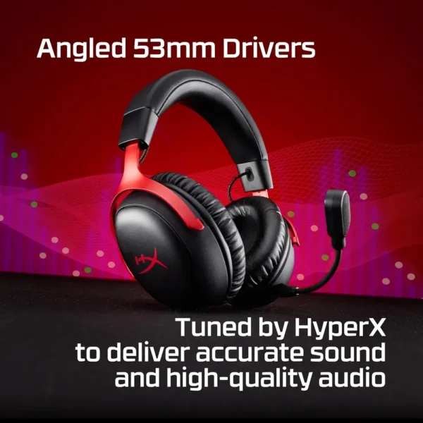 AUDÍFONOS INALÁMBRICOS HYPERX CLOUD III S | NEGRO/ROJO