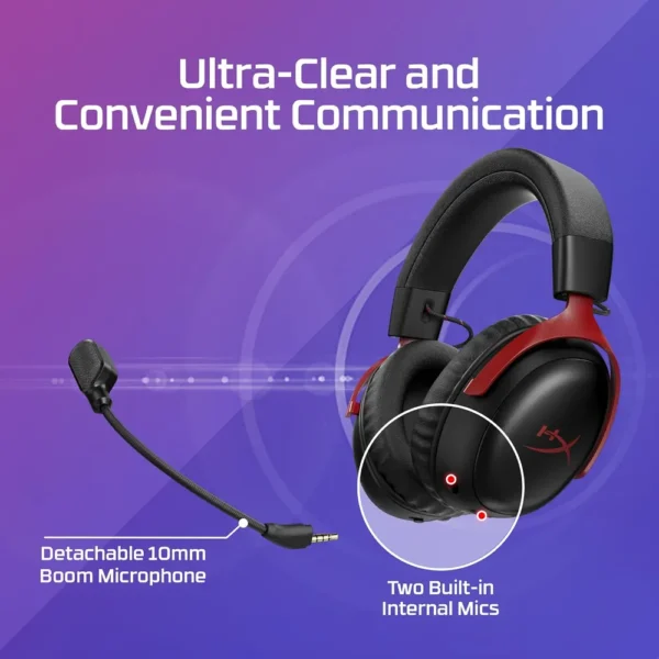 AUDÍFONOS INALÁMBRICOS HYPERX CLOUD III S | NEGRO/ROJO
