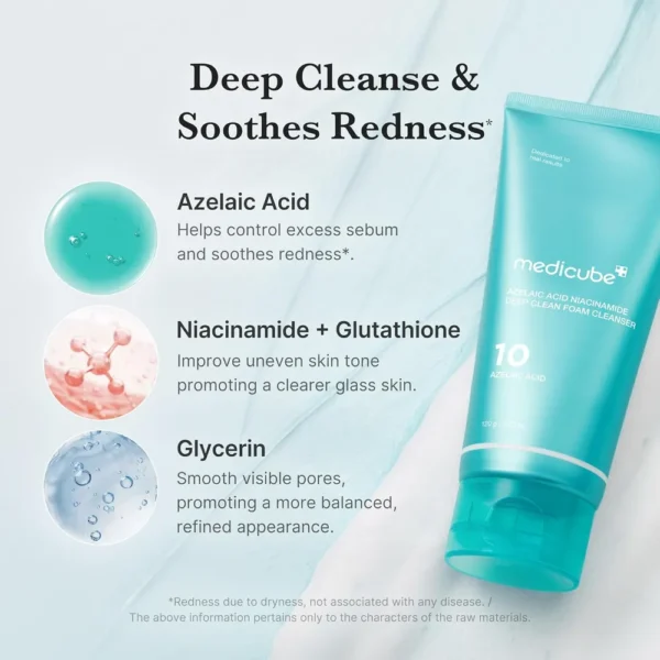 LIMPIADOR FACIAL MEDICUBE AZELAIC ACID FOAM CLEANSER 4.23 OZ / 120 G