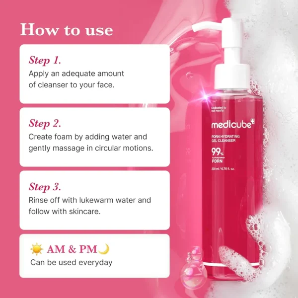 LIMPIADOR FACIAL EN GEL A ESPUMA MEDICUBE PDRN 6.76 OZ / 200 ML