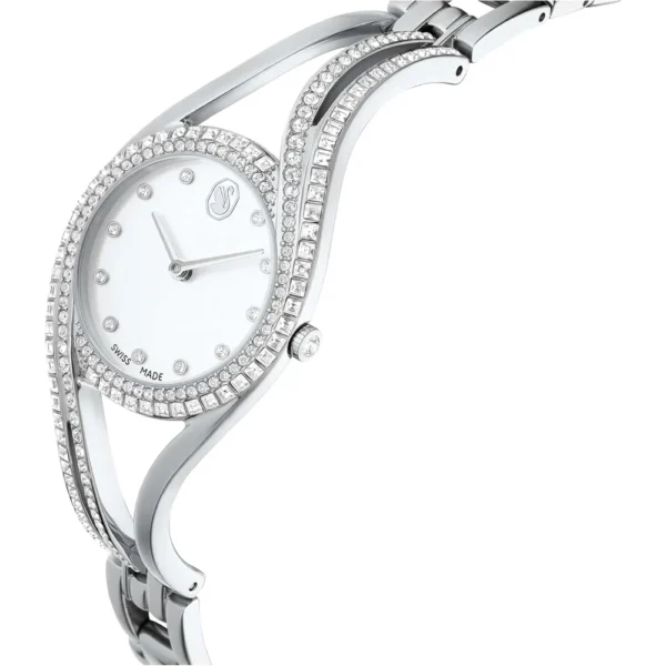 SWAROVSKI RELOJ HYPERBOLA BANGLE PARA MUJER | SILVER TONE