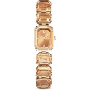 SWAROVSKI RELOJ OCTAGON PARA MUJER | BROWN / CHAMPAGNE GOLD-TONE
