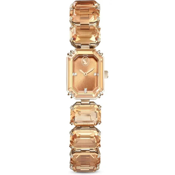 SWAROVSKI RELOJ OCTAGON PARA MUJER | BROWN / CHAMPAGNE GOLD-TONE