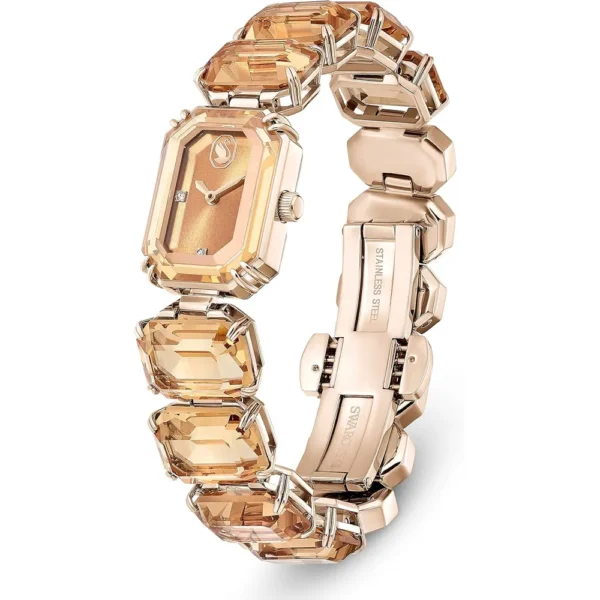 SWAROVSKI RELOJ OCTAGON PARA MUJER | BROWN / CHAMPAGNE GOLD-TONE