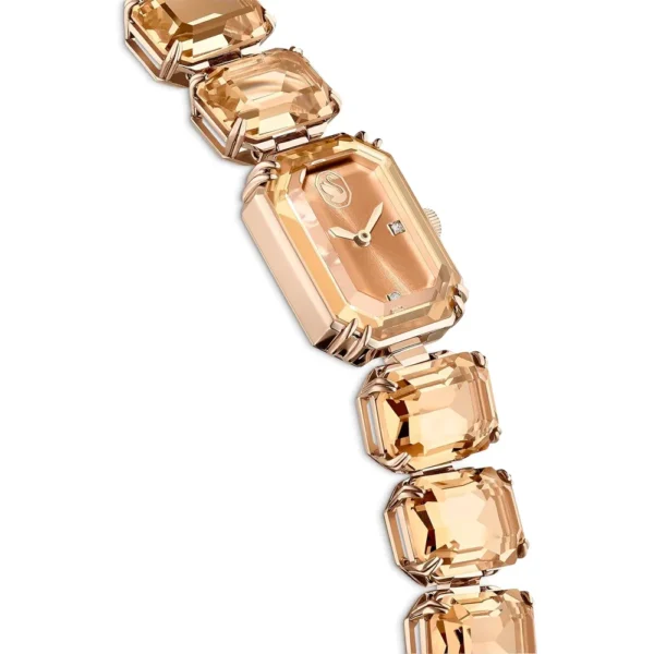 SWAROVSKI RELOJ OCTAGON PARA MUJER | BROWN / CHAMPAGNE GOLD-TONE