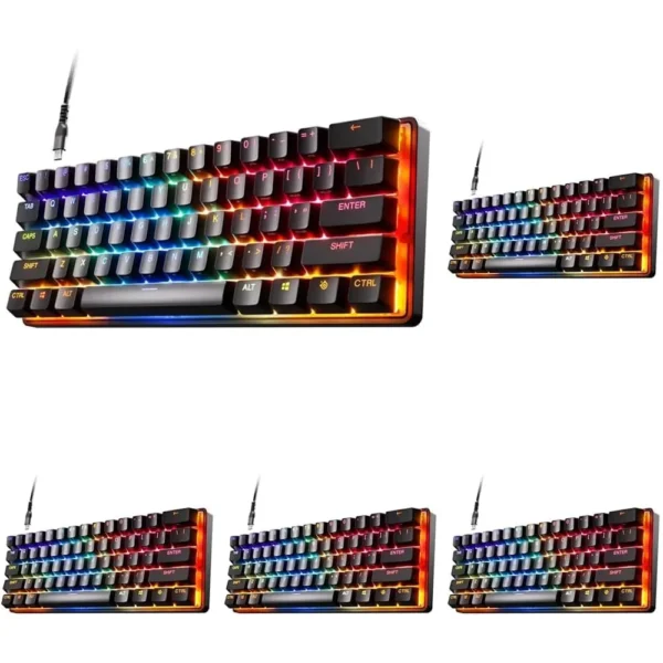 TECLADO ALÁMBRICO MECÁNICO APEX PRO MINI SET 5 PZS STEELSERIES | NEGRO