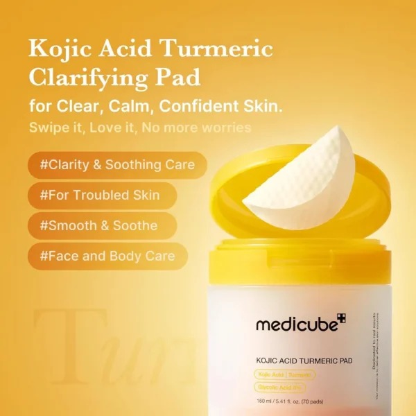 DISCOS TONIFICANTES MEDICUBE TURMERIC KOJIC ACID PAD 70 UND
