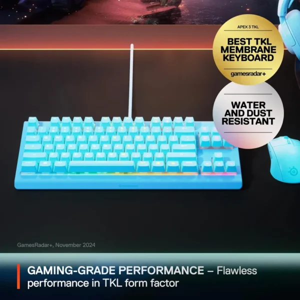TECLADO ALÁMBRICO APEX 3 TKL STEELSERIES | AQUA