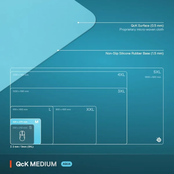 MOUSEPAD QCK MEDIUM CLASSIC STEELSERIES | AQUA