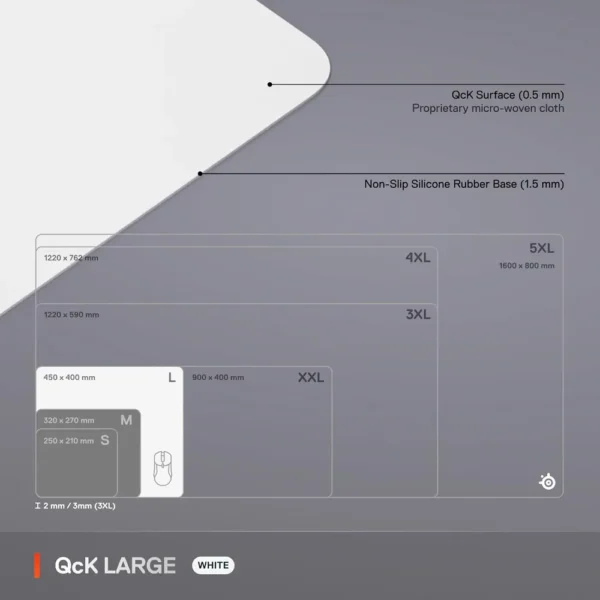 MOUSEPAD QCK LARGE CLASSIC STEELSERIES | BLANCO