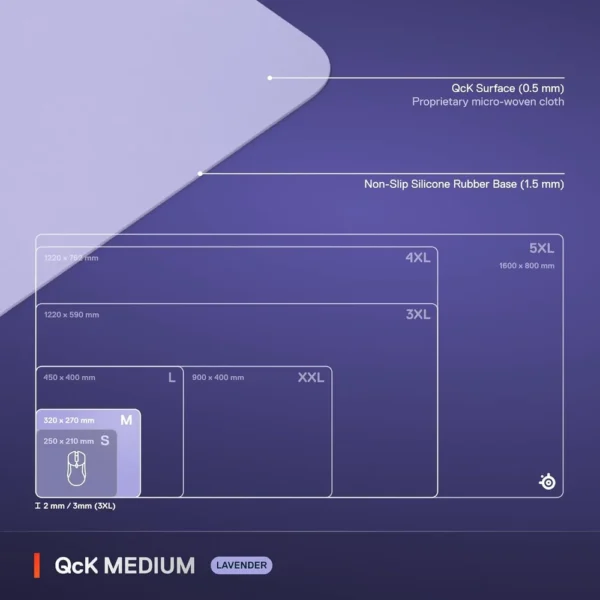 MOUSEPAD QCK MEDIUM CLASSIC STEELSERIES | LAVANDA