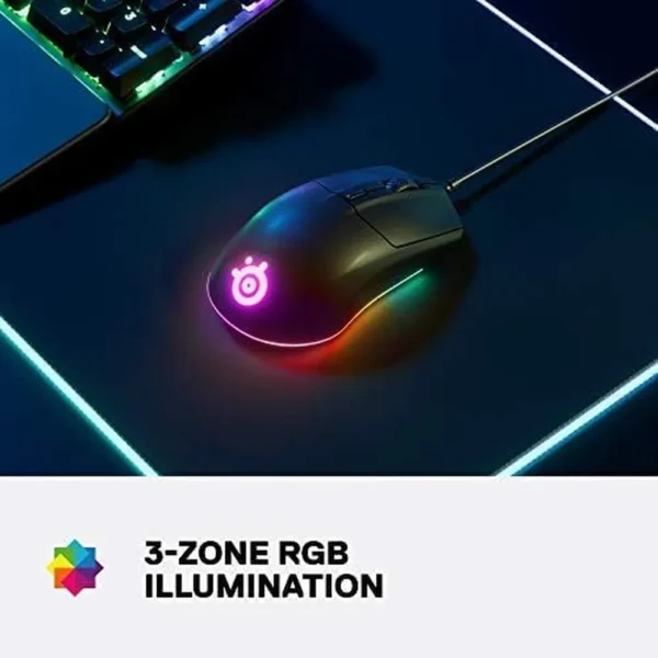 (REACONDICIONADO) MOUSE ALÁMBRICO RIVAL 3 STEELSERIES | NEGRO