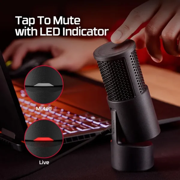 MICRÓFONO HYPERX SOLOCAST 2 USB | NEGRO