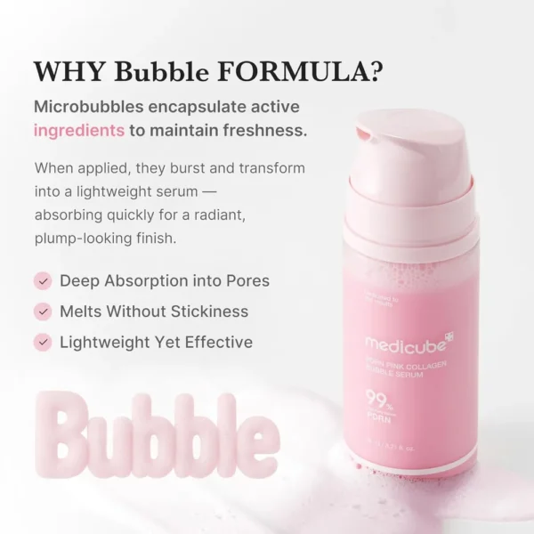 SERUM DE BURBUJAS DE COLAGENO ROSA MEDICUBE PDRN 3.21 OZ / 95 ML