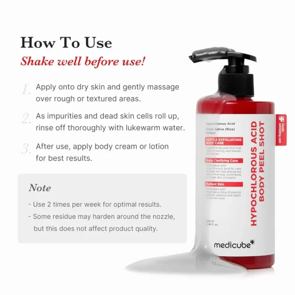 SERUM EXFOLIANTE CORPORAL MEDICUBE ACIDO HIPOCLOROSO 9.46 OZ / 280 ML