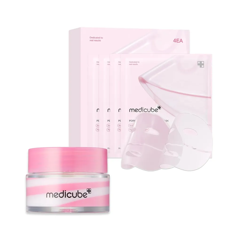 SET MEDICUBE PDRN FACIAL Y LABIAL NOCTURNO NUTRITIVO 5 PZS