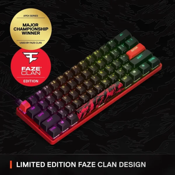 (REACONDICIONADO) TECLADO ALÁMBRICO MECÁNICO APEX 9 MINI FAZE CLAN EDITION STEELSERIES | ROJO