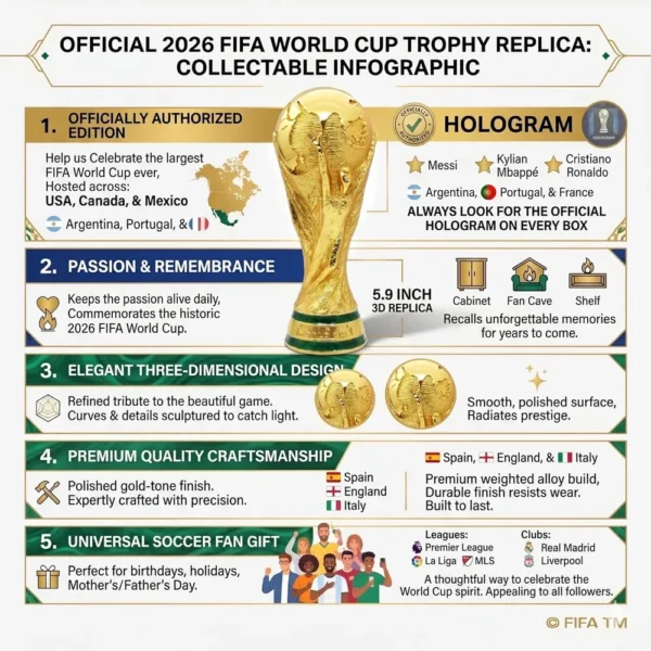 TROFEO 3D FIFA WORLD CUP 2026 15 CM