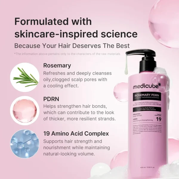 SHAMPOO MEDICUBE ROMERO Y POLVO DENSIFICADOR 13.52 OZ / 400 ML