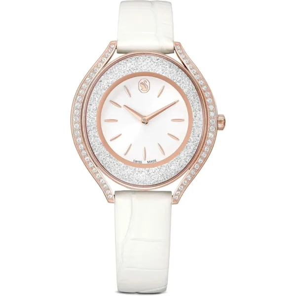 SWAROVSKI RELOJ CRYSTALLINE AURA PARA MUJER | WHITE, ROSE GOLD-TONE FINISH