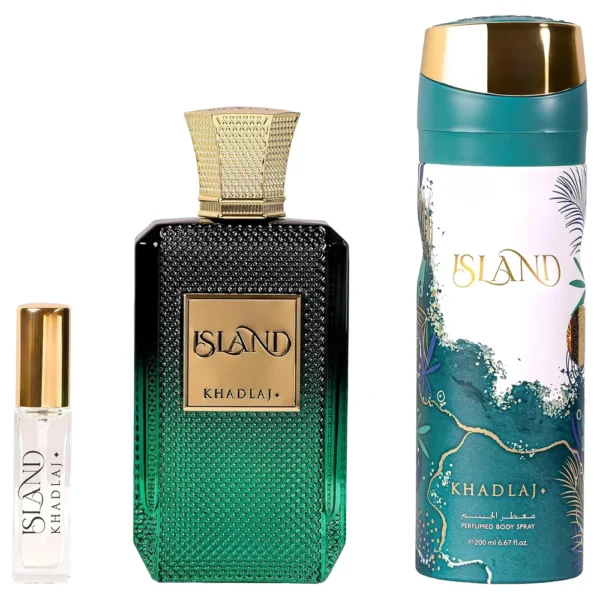 SET KHADLAJ ISLAND EXTRAIT DE PARFUM UNISEX 3 PIEZAS