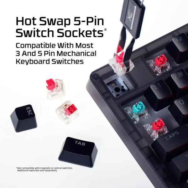 TECLADO ALÁMBRICO HYPERX ORIGINS 2 1800 HOT SWAP | NEGRO