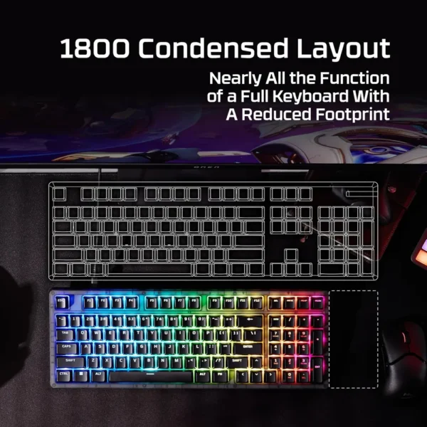 TECLADO ALÁMBRICO HYPERX ORIGINS 2 1800 HOT SWAP | NEGRO
