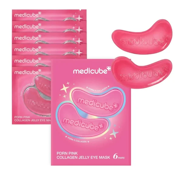 PARCHES OCULARES DE GELATINA DE COLÁGENO ROSA MEDICUBE PDRN 6 PARES