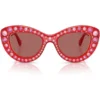 SWAROVSKI LENTES DE SOL SK6060 49 MM MUJER | TRANSPARENT RED/DARK VIOLET