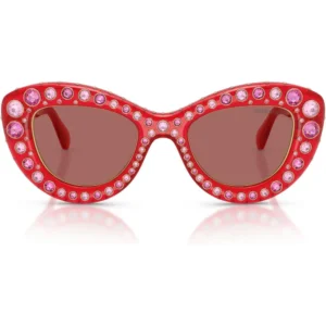 SWAROVSKI LENTES DE SOL SK6060 49 MM MUJER | TRANSPARENT RED/DARK VIOLET