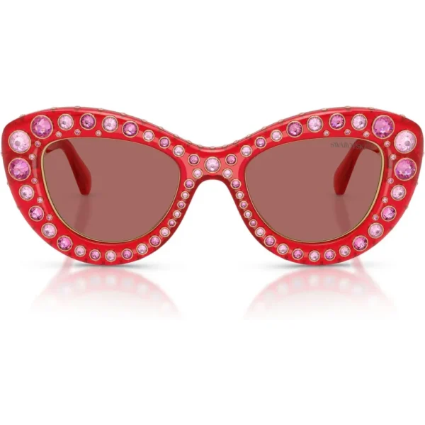 SWAROVSKI LENTES DE SOL SK6060 49 MM MUJER | TRANSPARENT RED/DARK VIOLET
