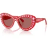 SWAROVSKI LENTES DE SOL SK6060 49 MM MUJER | TRANSPARENT RED/DARK VIOLET