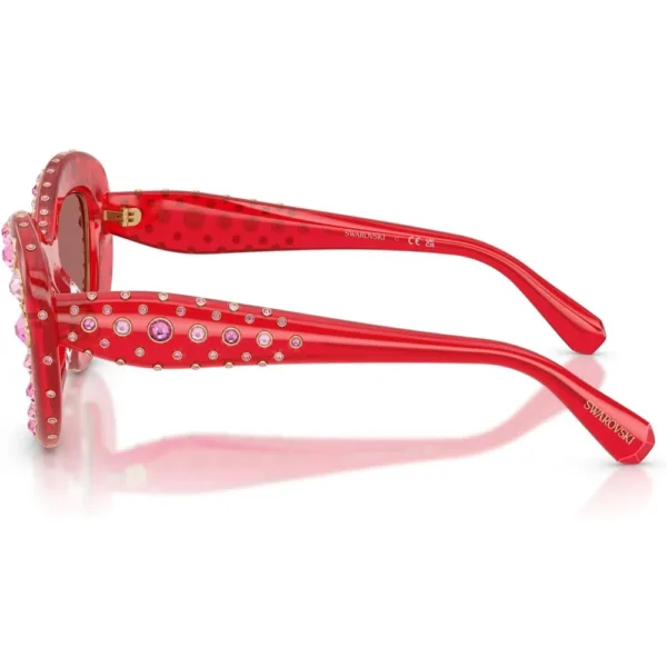 SWAROVSKI LENTES DE SOL SK6060 49 MM MUJER | TRANSPARENT RED/DARK VIOLET