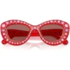 SWAROVSKI LENTES DE SOL SK6060 49 MM MUJER | TRANSPARENT RED/DARK VIOLET