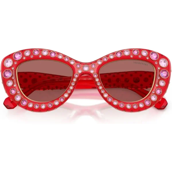 SWAROVSKI LENTES DE SOL SK6060 49 MM MUJER | TRANSPARENT RED/DARK VIOLET
