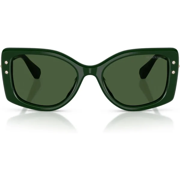 SWAROVSKI LENTES DE SOL CUADRADO SK6058U 54 MM MUJER | DARK GREEN/DARK GREEN