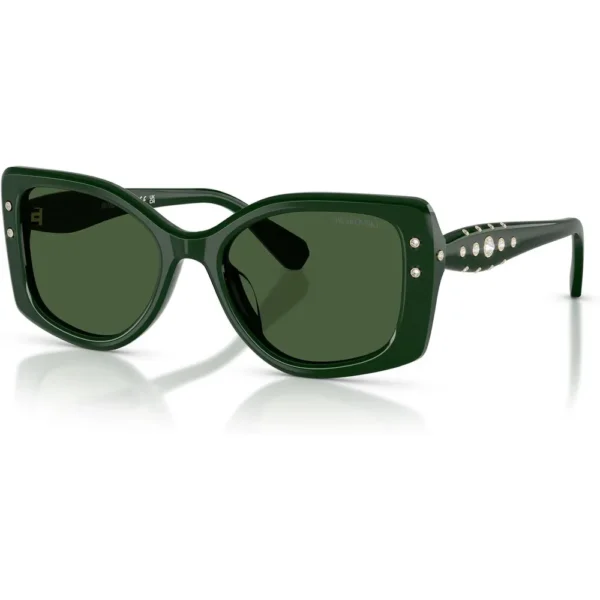 SWAROVSKI LENTES DE SOL CUADRADO SK6058U 54 MM MUJER | DARK GREEN/DARK GREEN