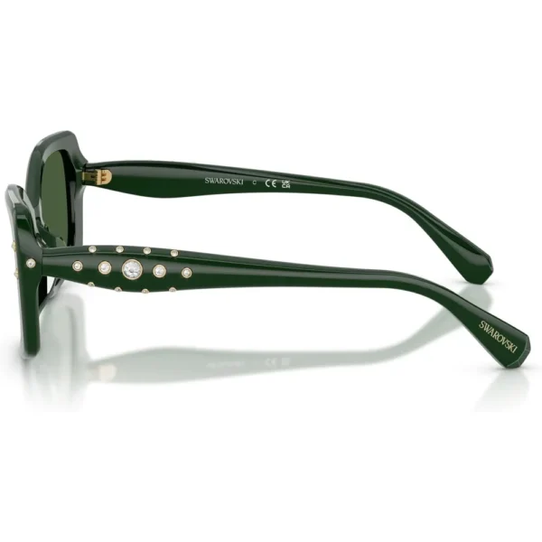 SWAROVSKI LENTES DE SOL CUADRADO SK6058U 54 MM MUJER | DARK GREEN/DARK GREEN