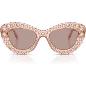 SWAROVSKI LENTES DE SOL SK6060 49 MM MUJER | TRANSPARENT PINK/LIGHT PURPLE BROWN