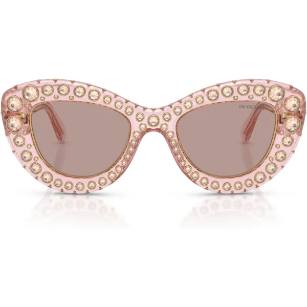 SWAROVSKI LENTES DE SOL SK6060 49 MM MUJER | TRANSPARENT PINK/LIGHT PURPLE BROWN