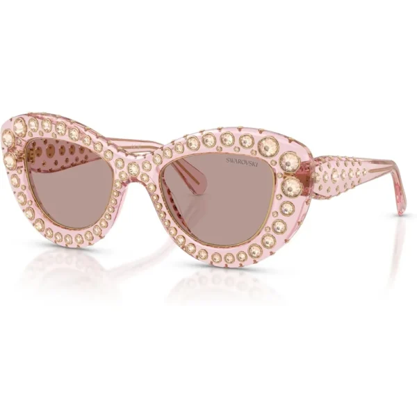 SWAROVSKI LENTES DE SOL SK6060 49 MM MUJER | TRANSPARENT PINK/LIGHT PURPLE BROWN