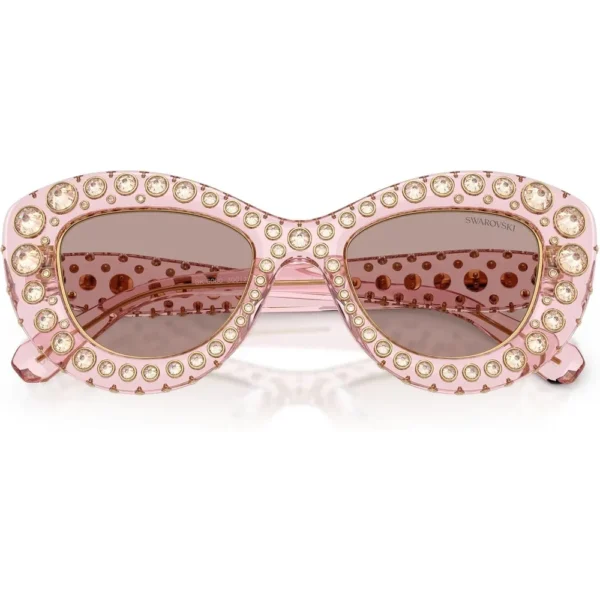 SWAROVSKI LENTES DE SOL SK6060 49 MM MUJER | TRANSPARENT PINK/LIGHT PURPLE BROWN